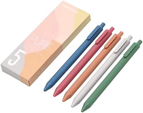 Kaco Pure Retractable Gel Ink Pens, Morandi Colored Ink Refills 0.5mm Extra Fine Point 5-Pack Sof... | Amazon (US)