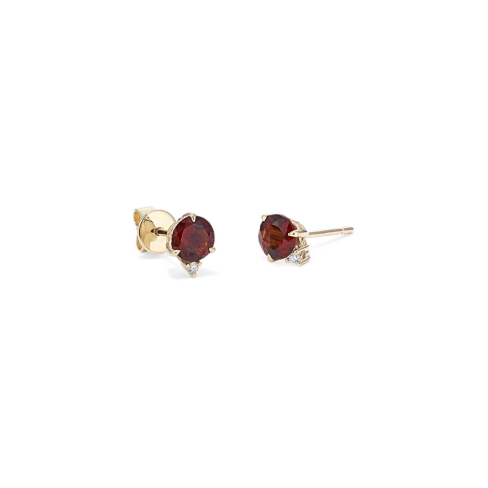 Bondi Garnet & Diamond Studs | Shane Co