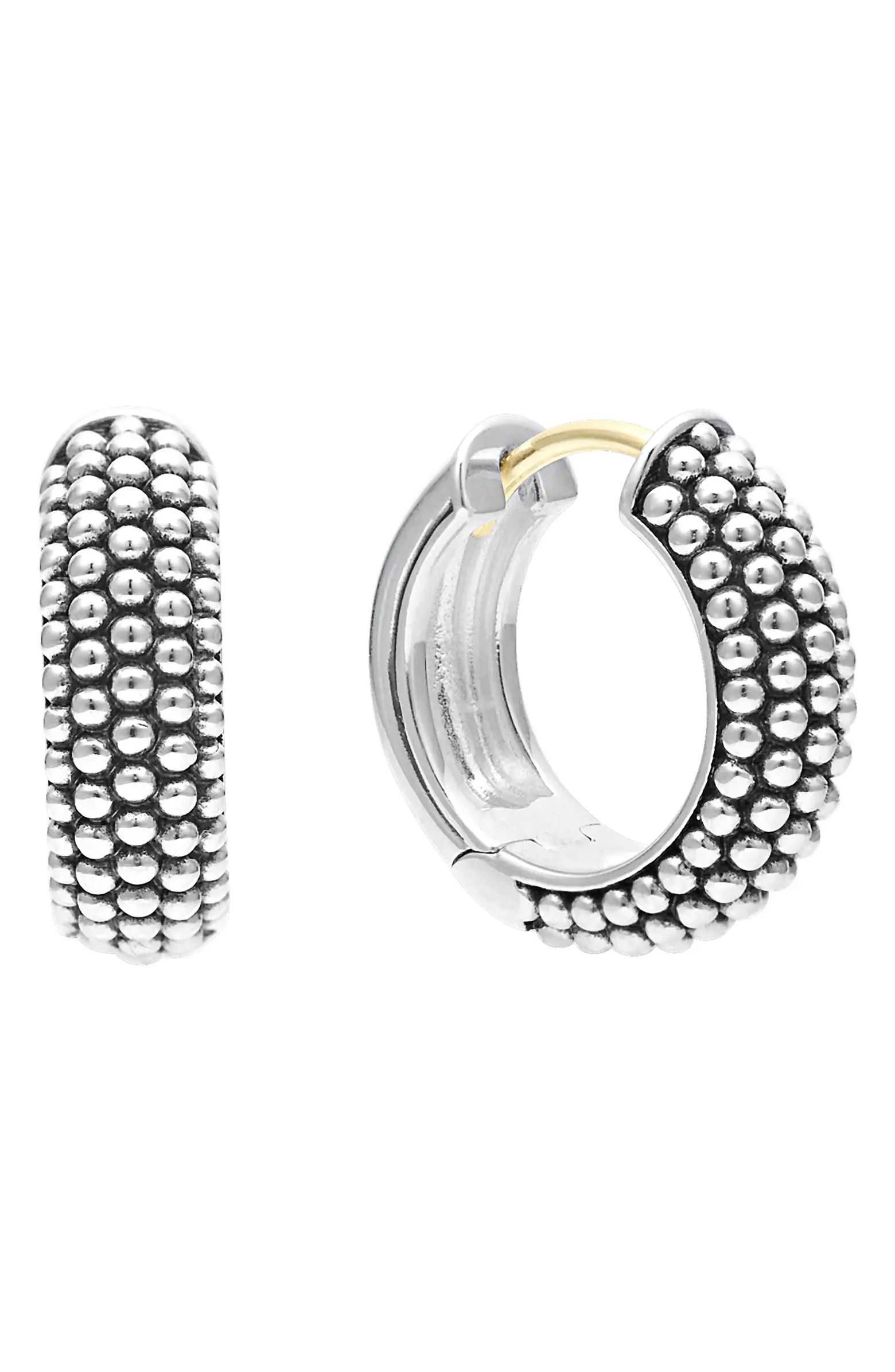 Signature Caviar Sterling Silver Huggie Hoop Earrings | Nordstrom