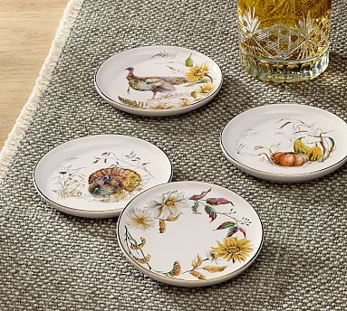 Bedford Harvest Stoneware Coasters - Mixed Set of 4 | Pottery Barn (US)