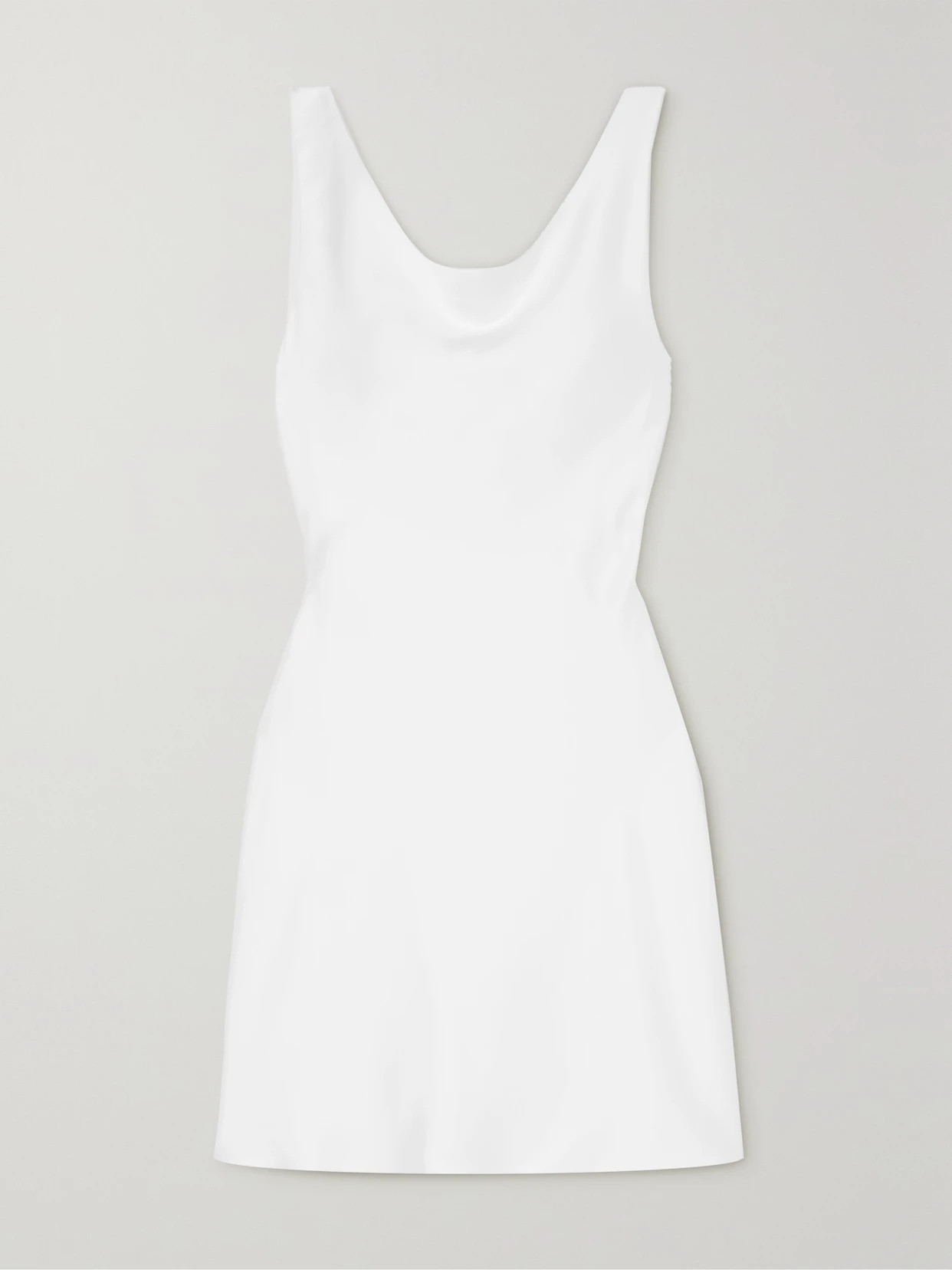 Norma Kamali - Maria Draped Satin Mini Dress - White | NET-A-PORTER (US)