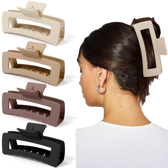 Ahoney 5 Inch Extra Large Claw Clips Big Hair Clips for Thick Long Hair, XL Giant Claw Clip Stron... | Amazon (US)