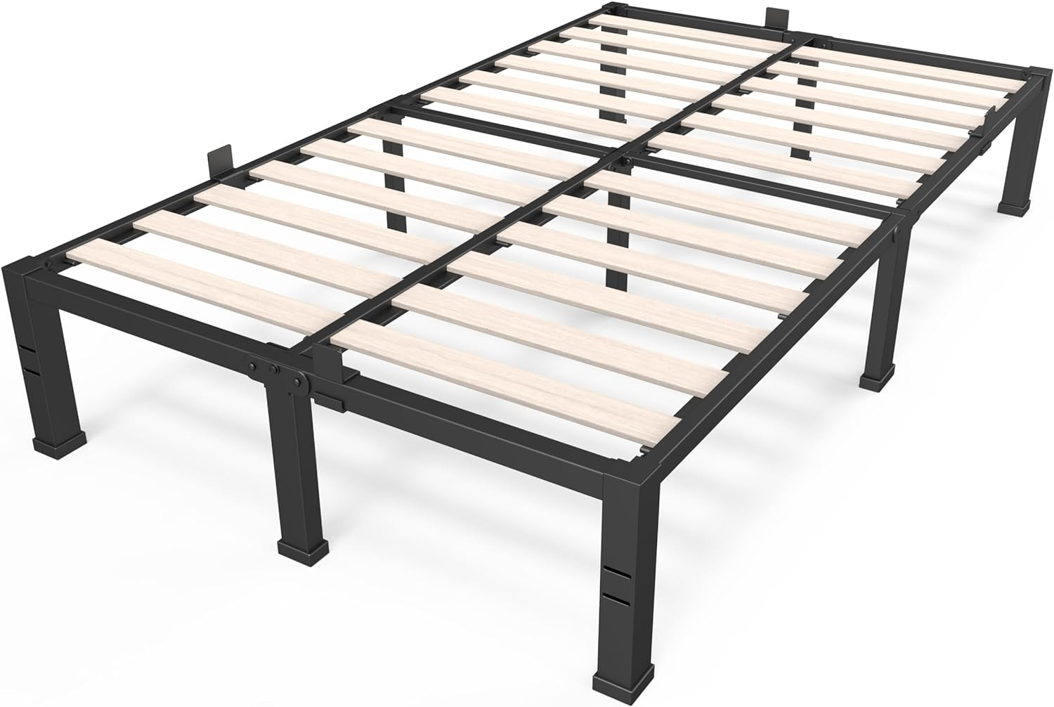 ROIL 14 inch Queen Size Bed Frame with Wood Slats - 3500lbs Heavy Duty No Box Spring Needed Platf... | Amazon (US)
