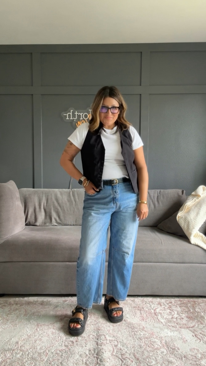Styling Madewell’s barrel leg jeans. Wearing a 31  

#LTKMidsize #LTKOver40 #LTKStyleTip