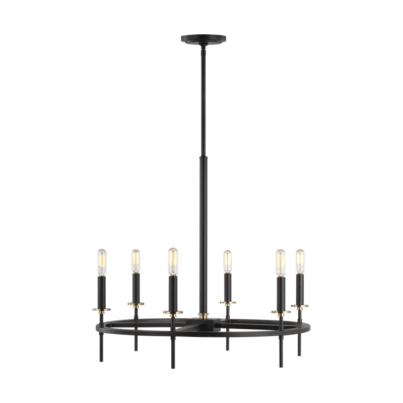 Beyers 6 - Light Candle Style Wagon Wheel Chandelier | Wayfair North America