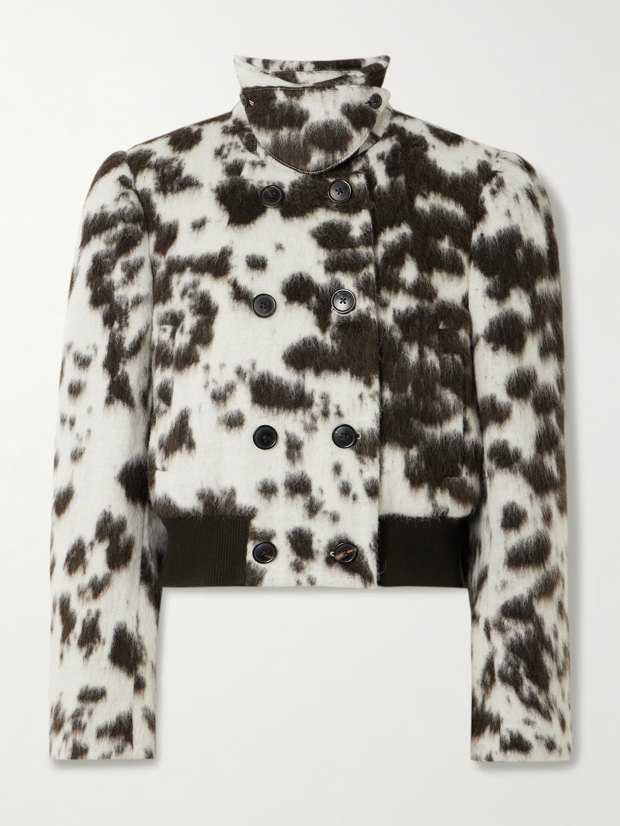 Dries Van Noten - Cow-print Wool-blend Double-breasted Jacket - Animal print | NET-A-PORTER (US)