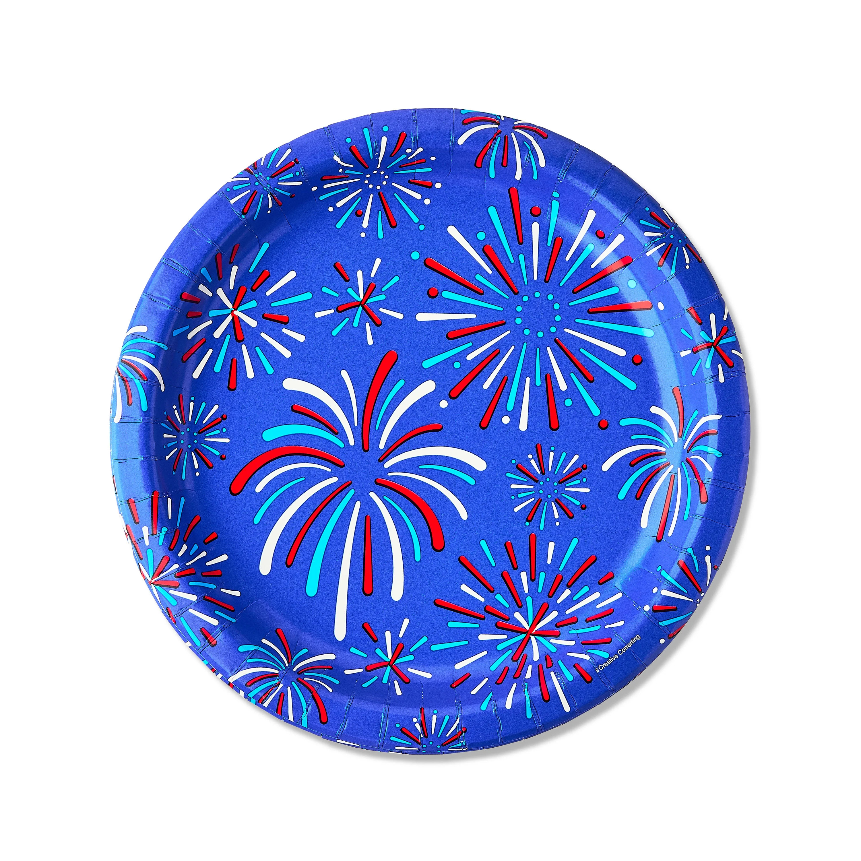 Patriotic Fireworks Disposable Paper Plates, 10", Red/White/Blue, 8 Count, by Way To Celebrate | Walmart (US)