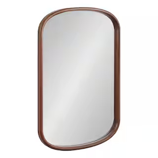 Talma 24.00 in. W x 36.00 in. H Walnut Brown Capsule MidCentury Framed Decorative Wall Mirror | The Home Depot