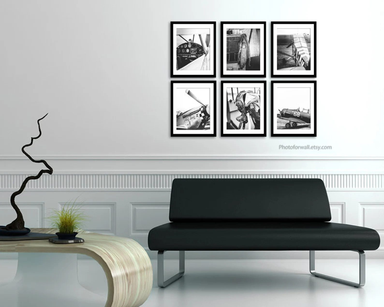 Black and White Wall Art Vintage Aviation Decor Airplane Gift - Etsy | Etsy (US)