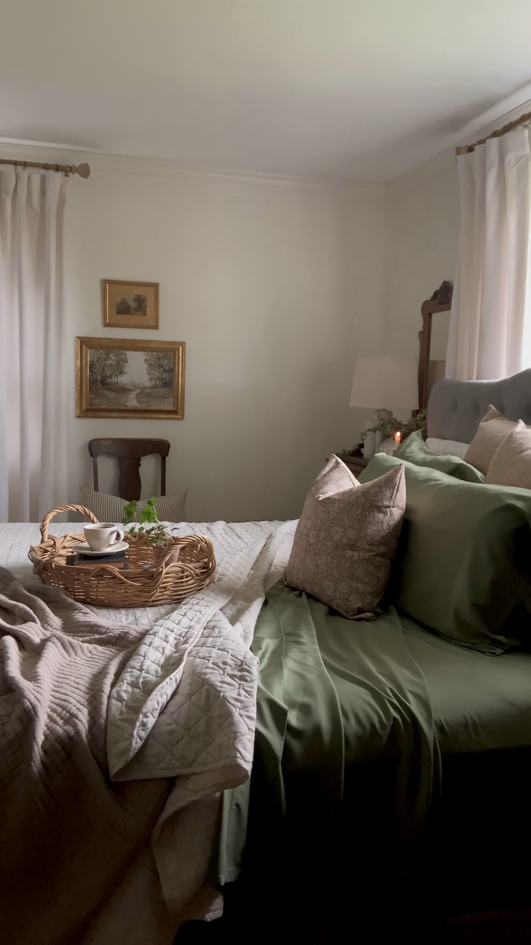 A seasonal bedding change is such a lovely little ritual. Loving these super soft deep green bamboo sheets in here.

#LTKOver40 #LTKSeasonal #LTKHome