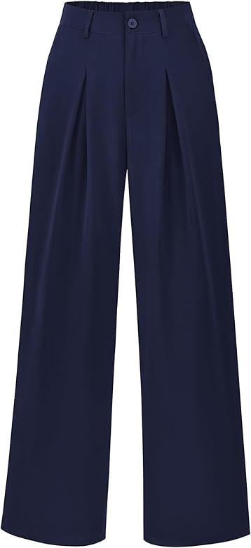 BTFBM Women High Waist Palazzo Pants Casual Wide Leg Trousers Button Down Loose Work Office Busin... | Amazon (US)