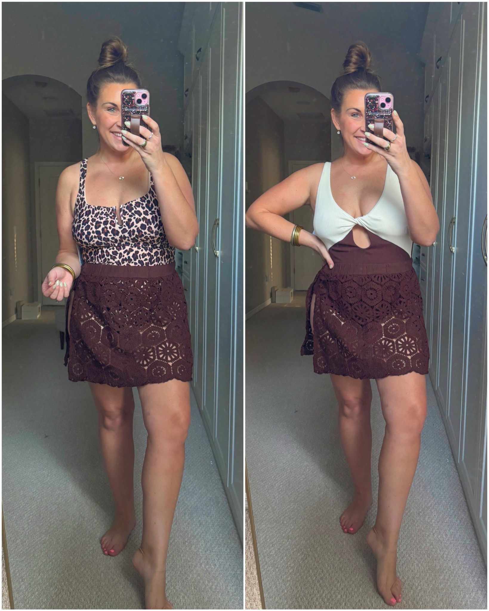 Chic neutral brown bathing suits! Elastic waist coverup 🤎

Size large in suits 

#LTKSpringSale #LTKSeasonal #LTKTravel