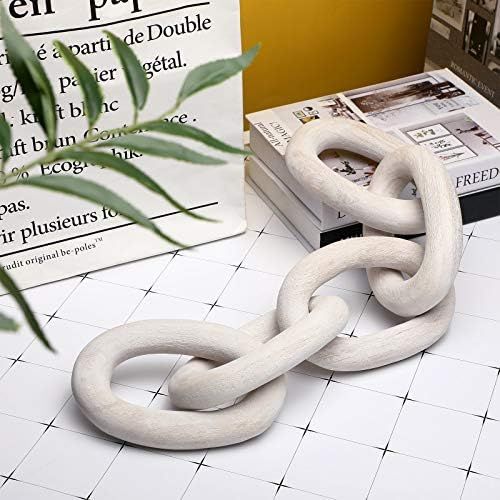 Decorative Wood Link Chain White Wooden Chain Decor 5 Link Decoration Chain for Family Party Home... | Amazon (US)