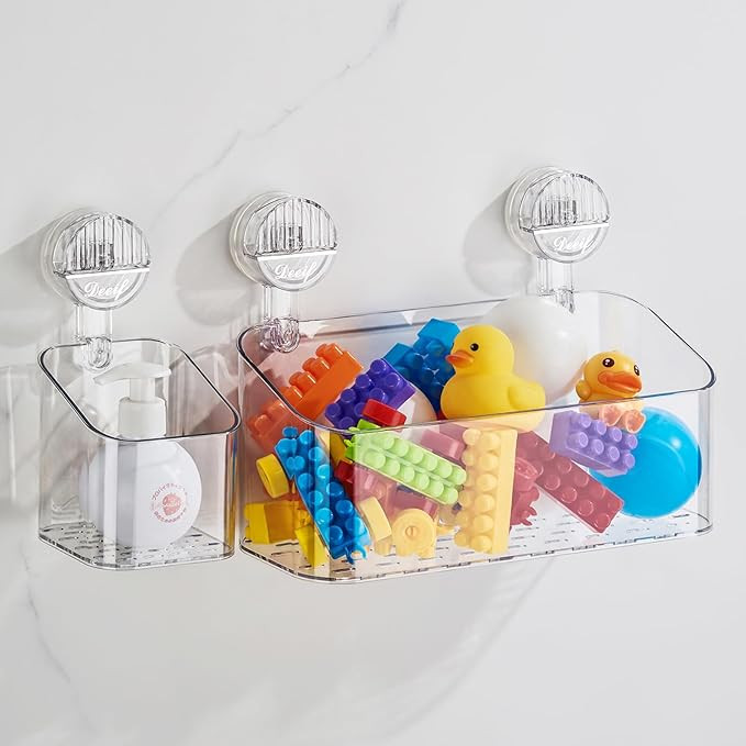 Clear Bath Toy Holder Organizer for Shower Toy Storage,Suction Cup Shower Caddy Organizer for Bat... | Amazon (US)