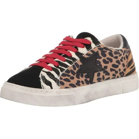 Steve Madden Rubie Leopard Low Top Star Shoes Red Lace Up Fashion Sneaker (ANIMAL 6) | Walmart (US)