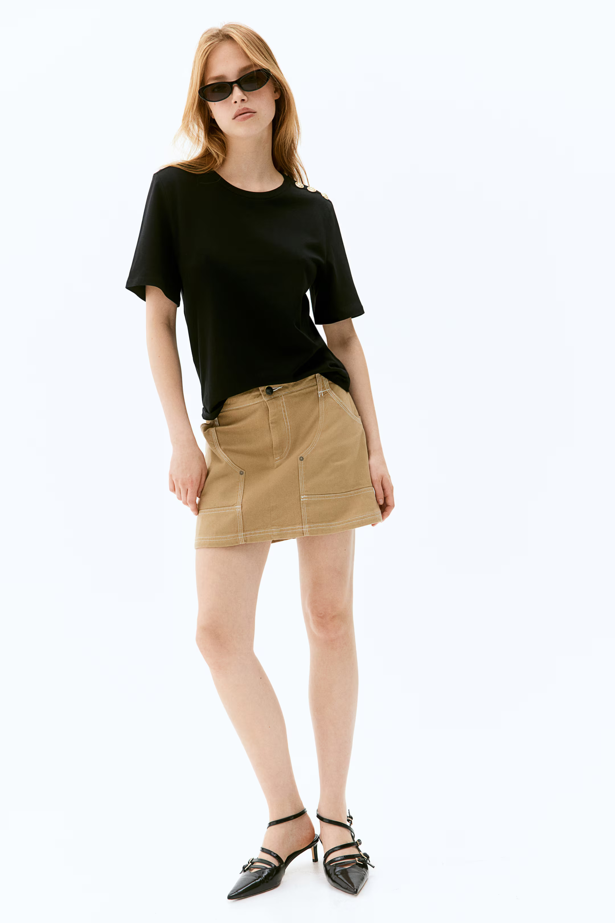 Button-Detail T-shirt | H&M (US + CA)