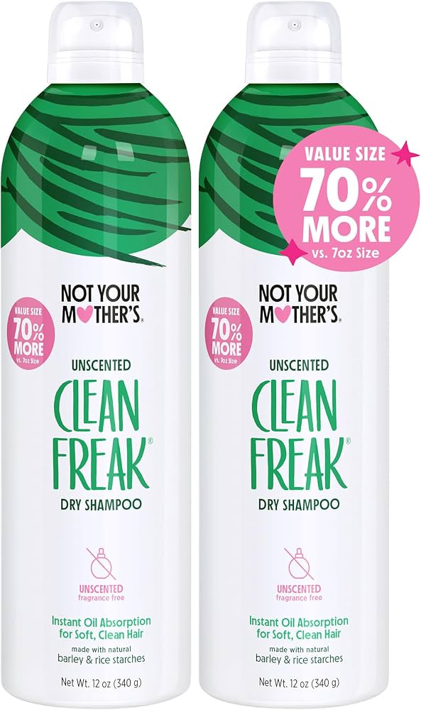 Not Your Mother's Value Pack Clean Freak Unscented Jumbo Dry Shampoo (2-Pack) - 12 oz Each - 70% ... | Amazon (US)