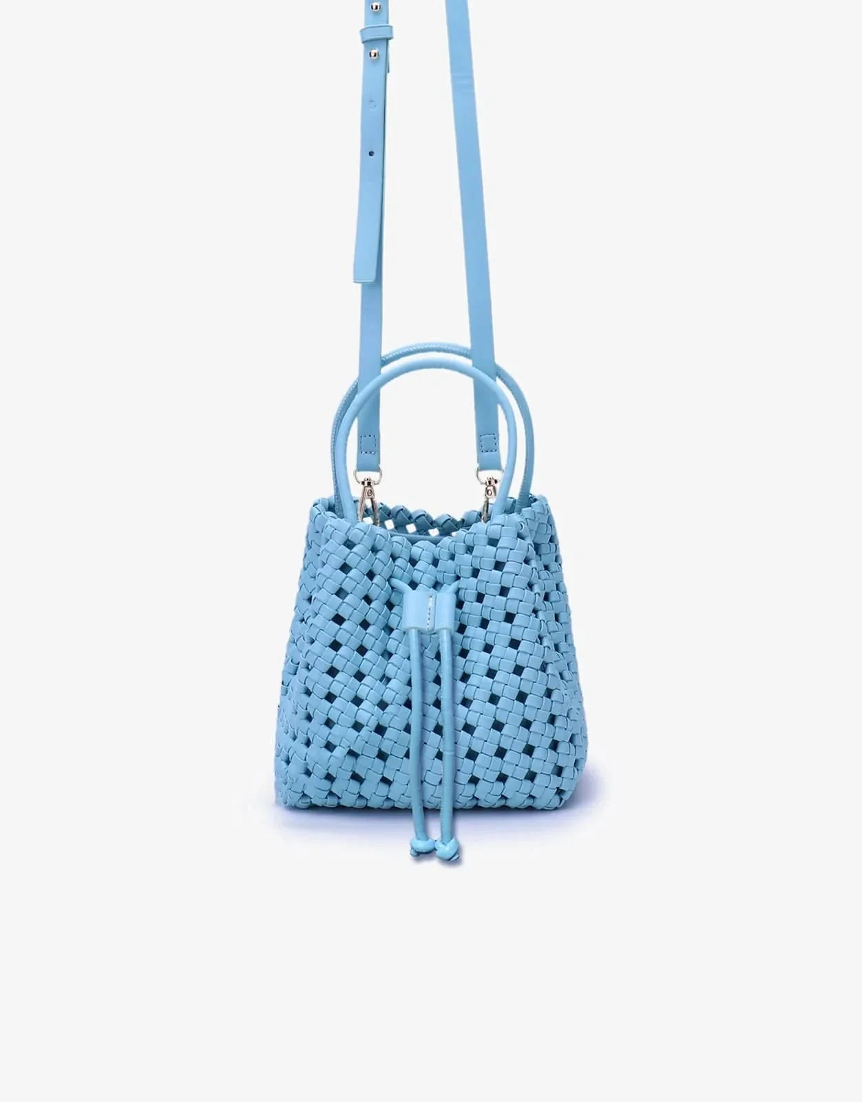 Perrie Bucket Mini Woven Square - Sky Blue | Emily McCarthy