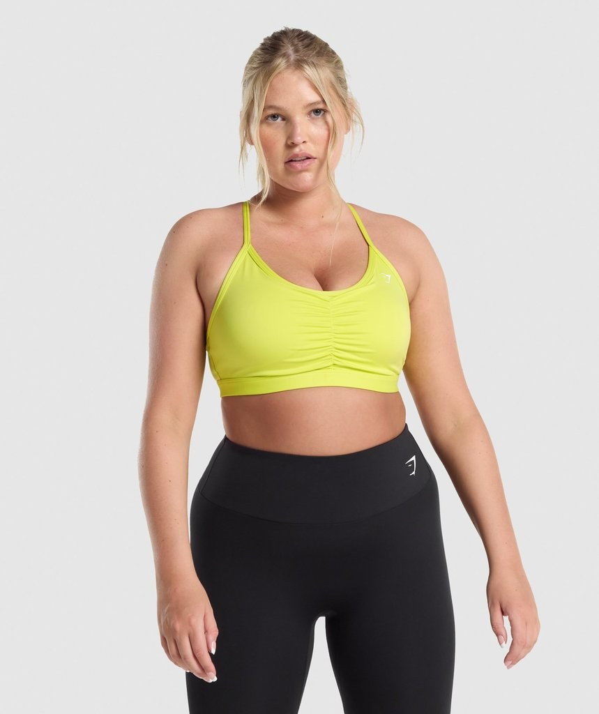 Gymshark Ruched Training Sports Bra - Yellow | Gymshark (Global)