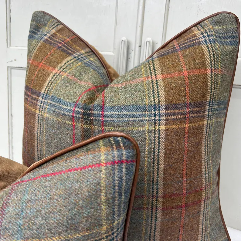 Lee Jofa Mulberry Luxury Designer Shetland Plaid Decorative Cushion Pillow Sofa Cover | Etsy (Global)