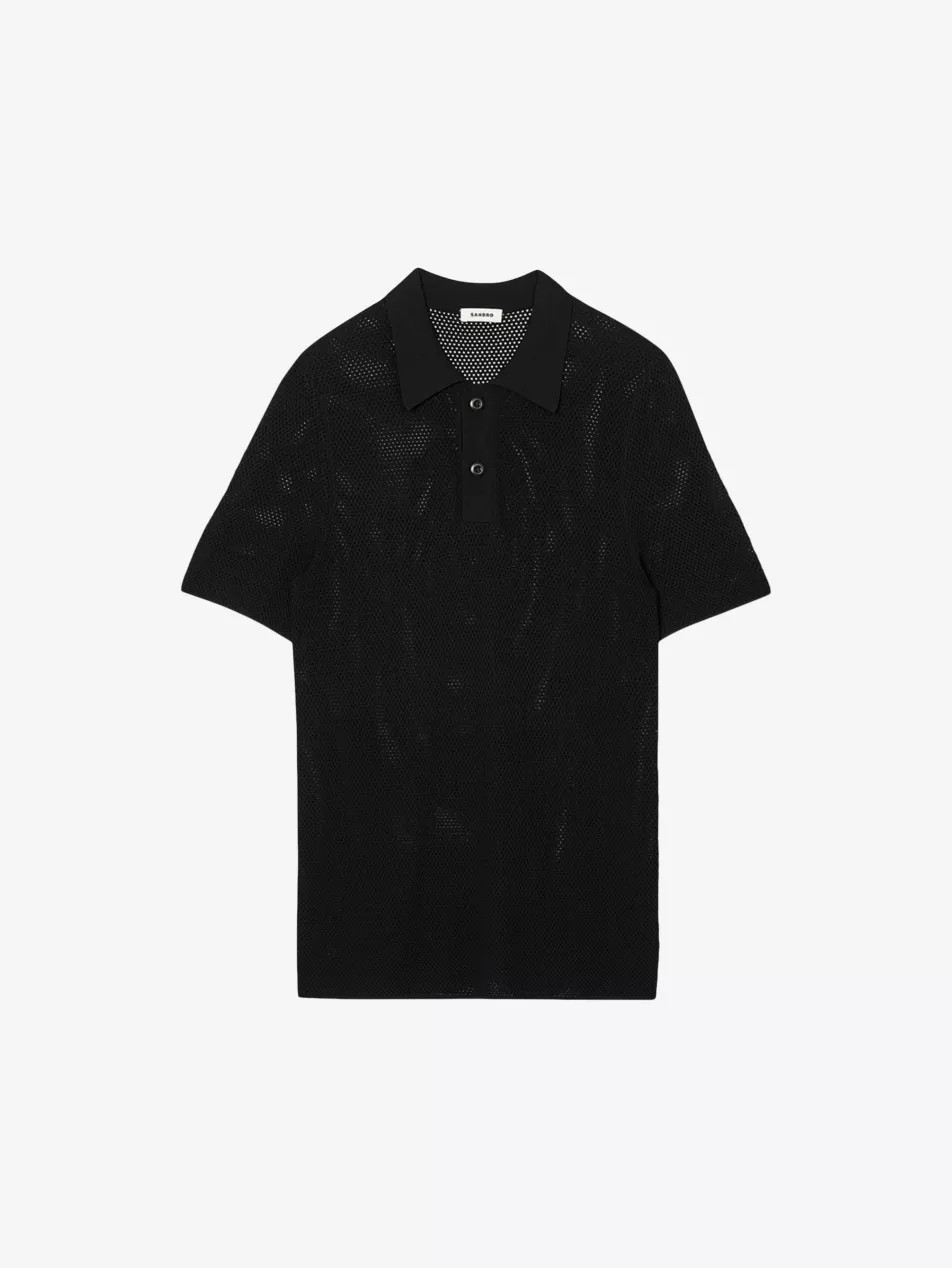 Open-work relaxed-fit stretch-knit polo | Selfridges