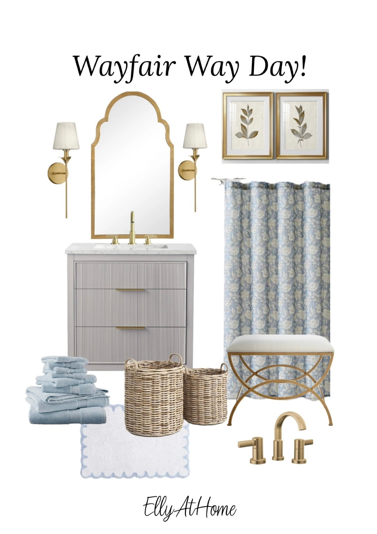 Way Day sales at wayfair! Everything ships free! Beautiful bathroom refresh! Pretty details sconces, mirrors, faucet, vanity in more colors, plush towels, shower curtains and more bathroom accessories.

#LTKSaleAlert #LTKHome