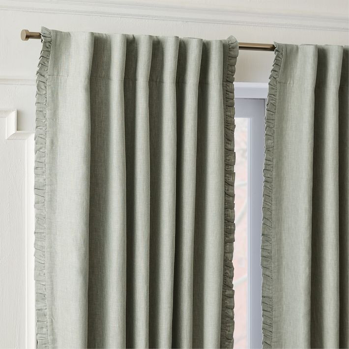 Ruffle Linen Blackout Curtain | West Elm (US)