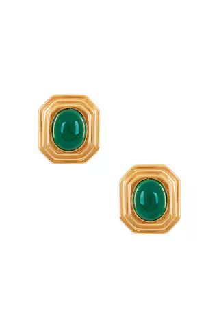 AUREUM Aisling Earrings in 24k Gold Vermeil & Green Onyx from Revolve.com | Revolve Clothing (Global)