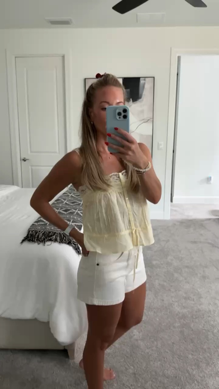 Easy casual OOTD ☀️ @abercrombie 

Wearing a 27 in the denim shorts but would size up for a looser feel!

#LTKootd #LTKSeasonal