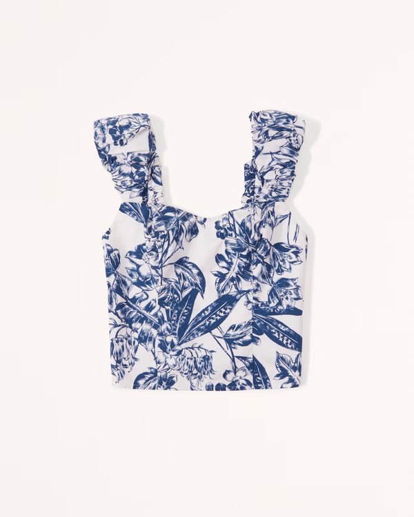 Bubble Strap Poplin Top | Abercrombie & Fitch (US)