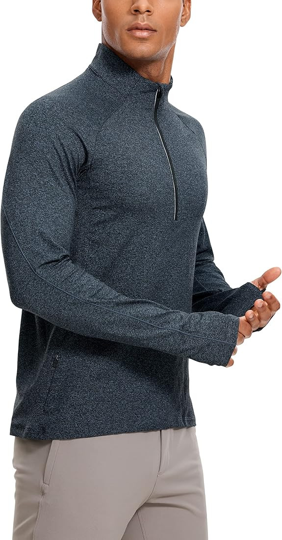 CRZ YOGA Men's Half Zip Golf Pullover Athletic Long Sleeve T-Shirts Mock Neck 1/2 Workout Running... | Amazon (US)