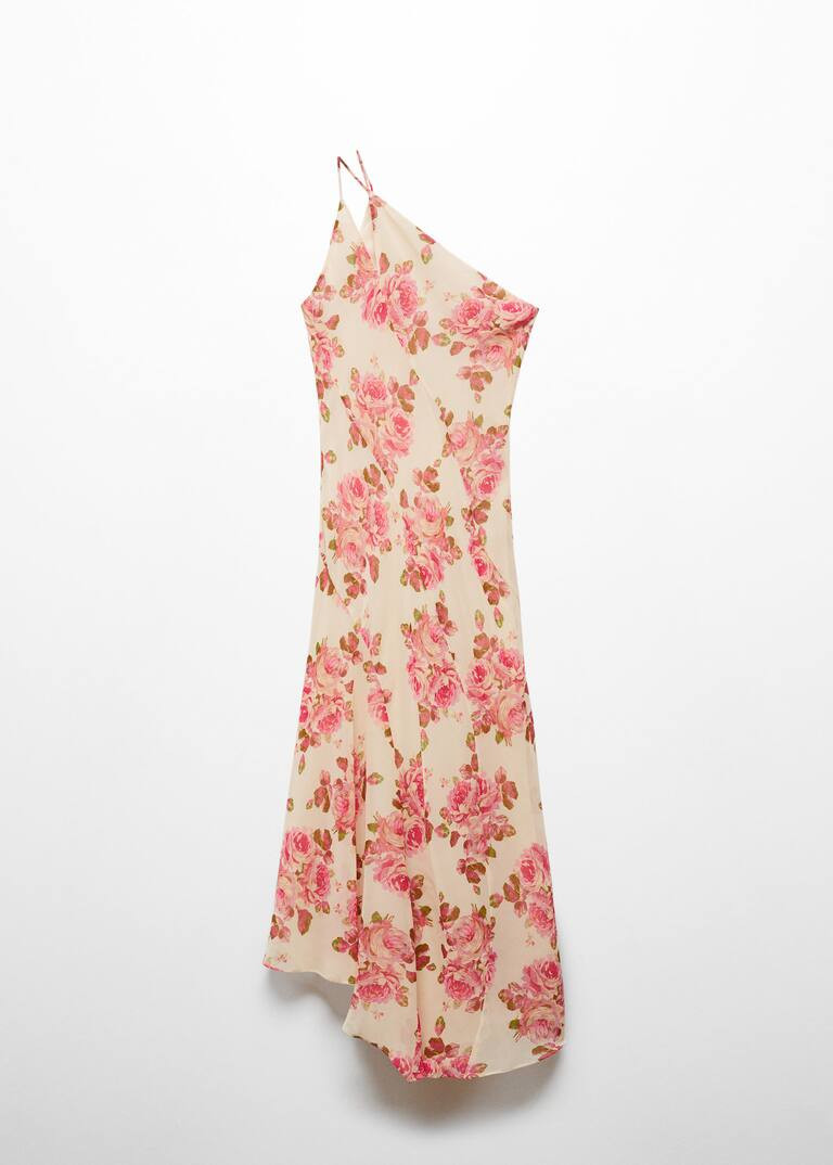 Asymmetric floral dress -  Women | Mango United Kingdom | MANGO (UK)