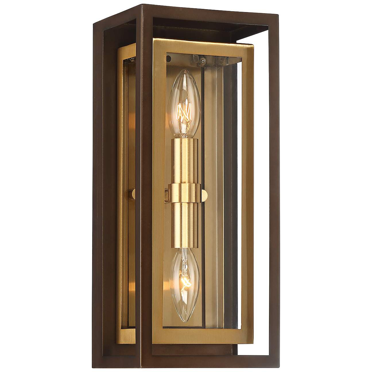Possini Euro Kie 14" High Bronze Outdoor Wall Light | Lamps Plus
