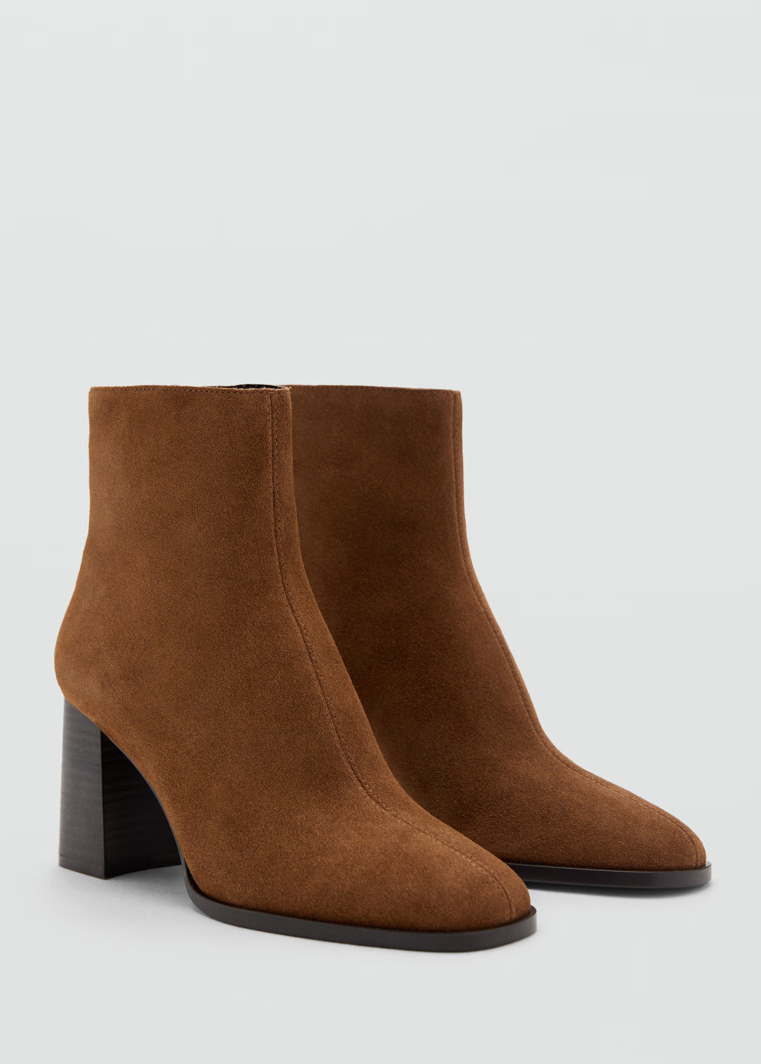 Suede block-heel boots | Mango (US/MX/AU)