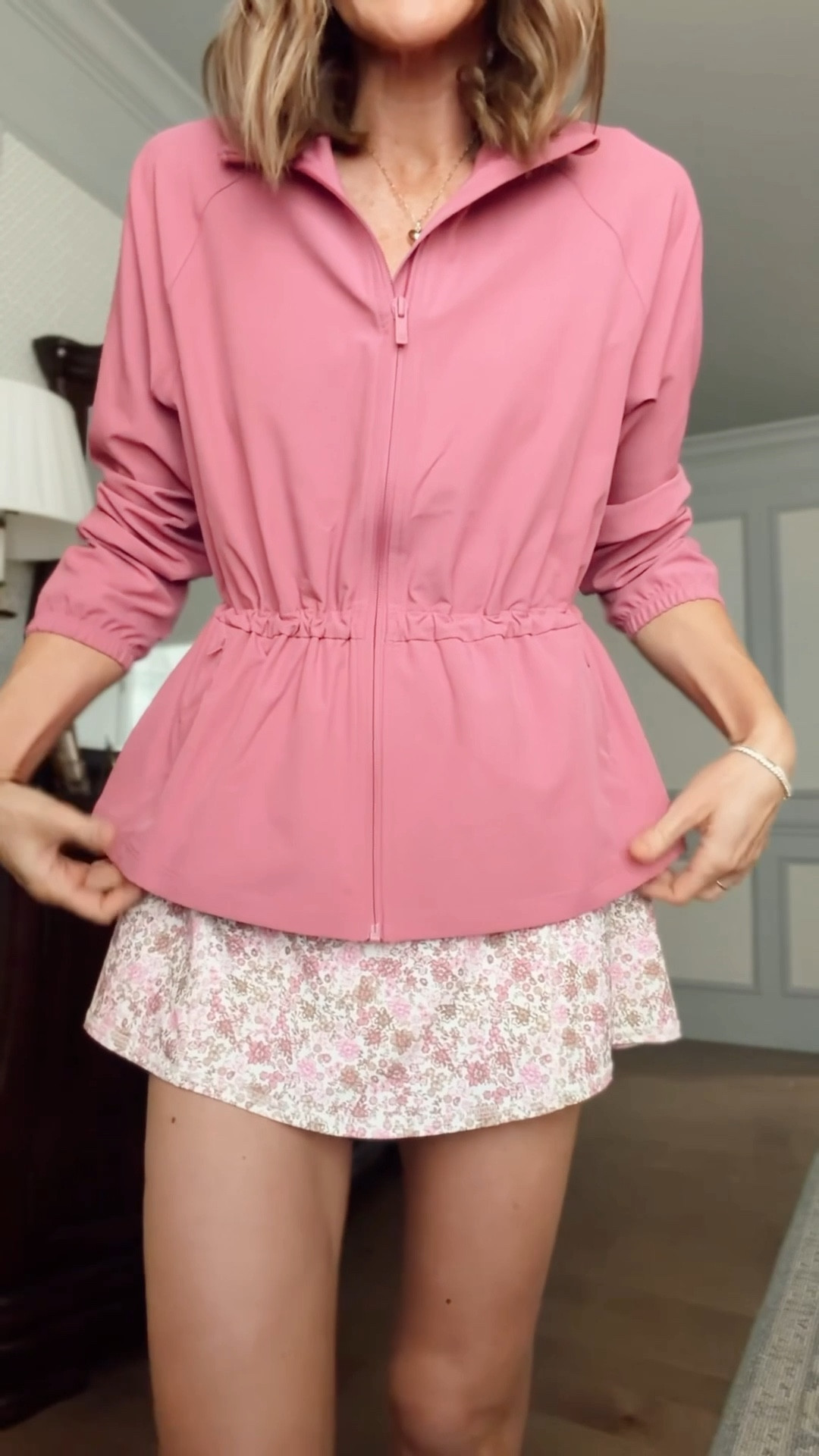 Xs In jacket 
S in dress 