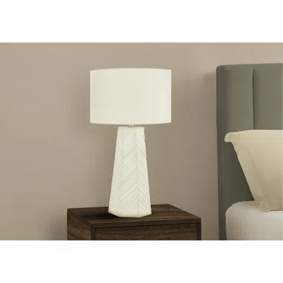 Lighting, Table Lamp, White Ceramic, Ivory / Cream Shade, Contemporary | Wayfair North America