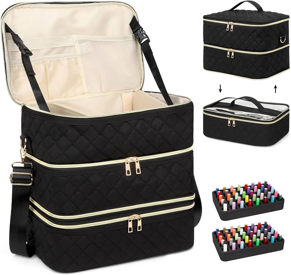 Yokilly Nail Polish Organizer Case, Three Layer Nail Organizers and Storage Hold 80 Bottles & Nai... | Amazon (US)