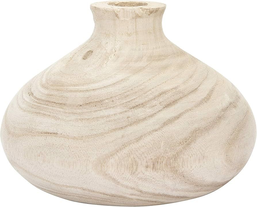 Creative Co-Op Small Paulownia Wood Vase (Each one Will Vary) Decorative Accents, Natural | Amazon (US)