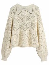 'Kelci' Crewneck Crochet Lace Sweater | Goodnight Macaroon
