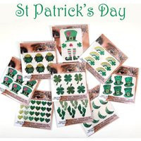 St Patrick's Day Glitter Face Stickers Handmade Temporary Tattoos | Etsy (US)