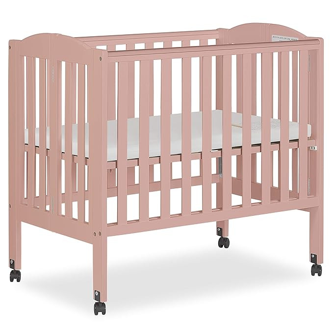 Dream On Me 2-in-1 Portable Folding Stationary Side Crib in Dusty Pink, Greenguard Gold Certified... | Amazon (US)