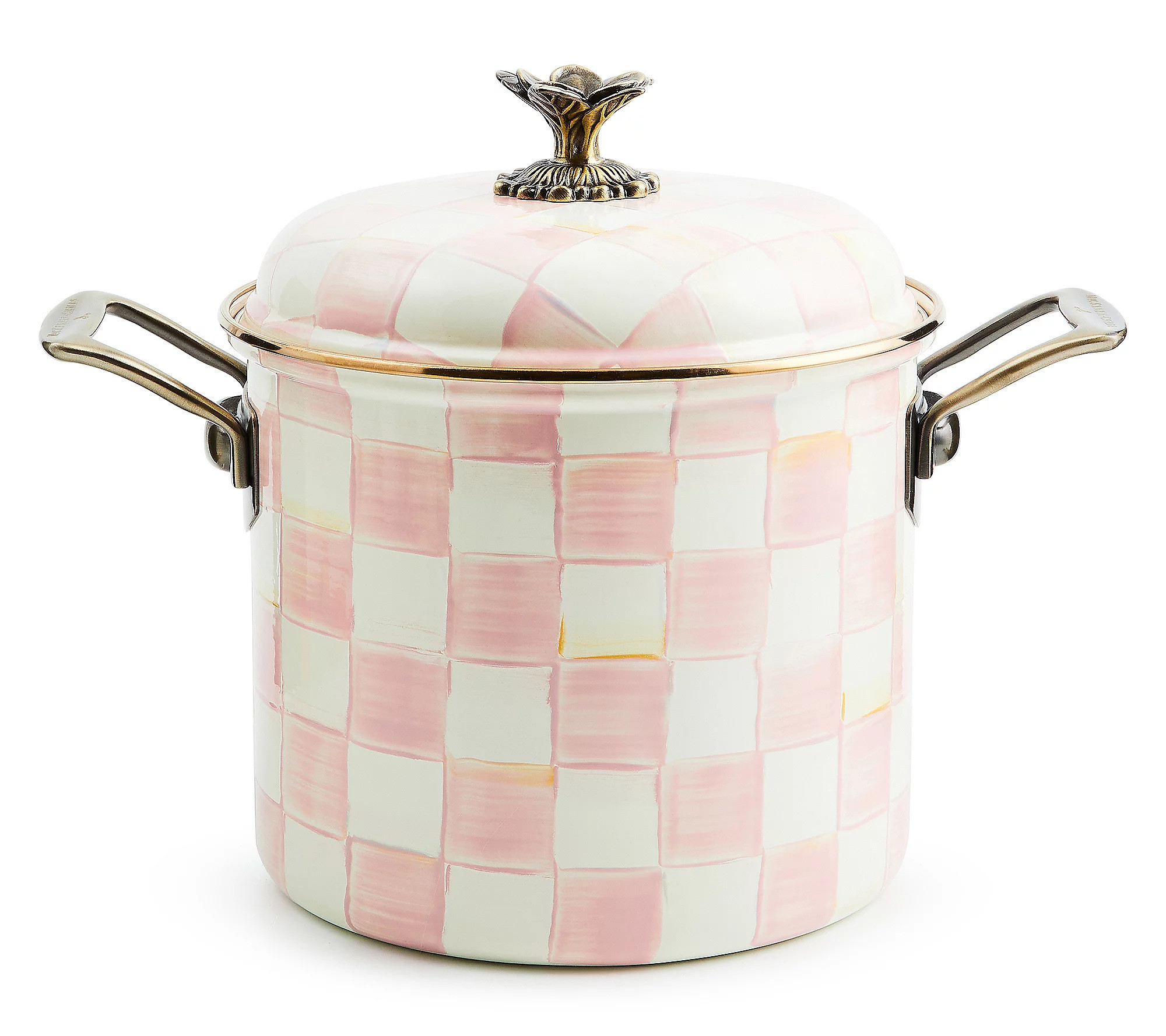 MacKenzie-Childs Rosy Check 7 Qt. Stockpot | QVC