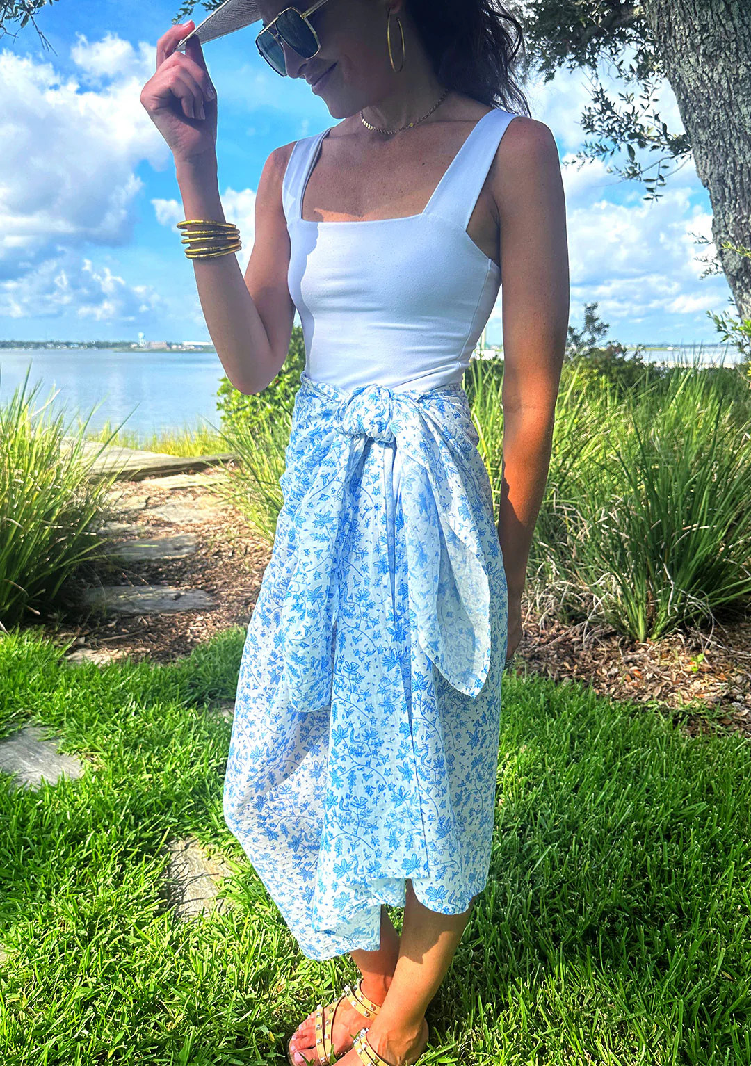 Whimsy Floral Pareo in Sorrento Blue | Christina Dickson Home