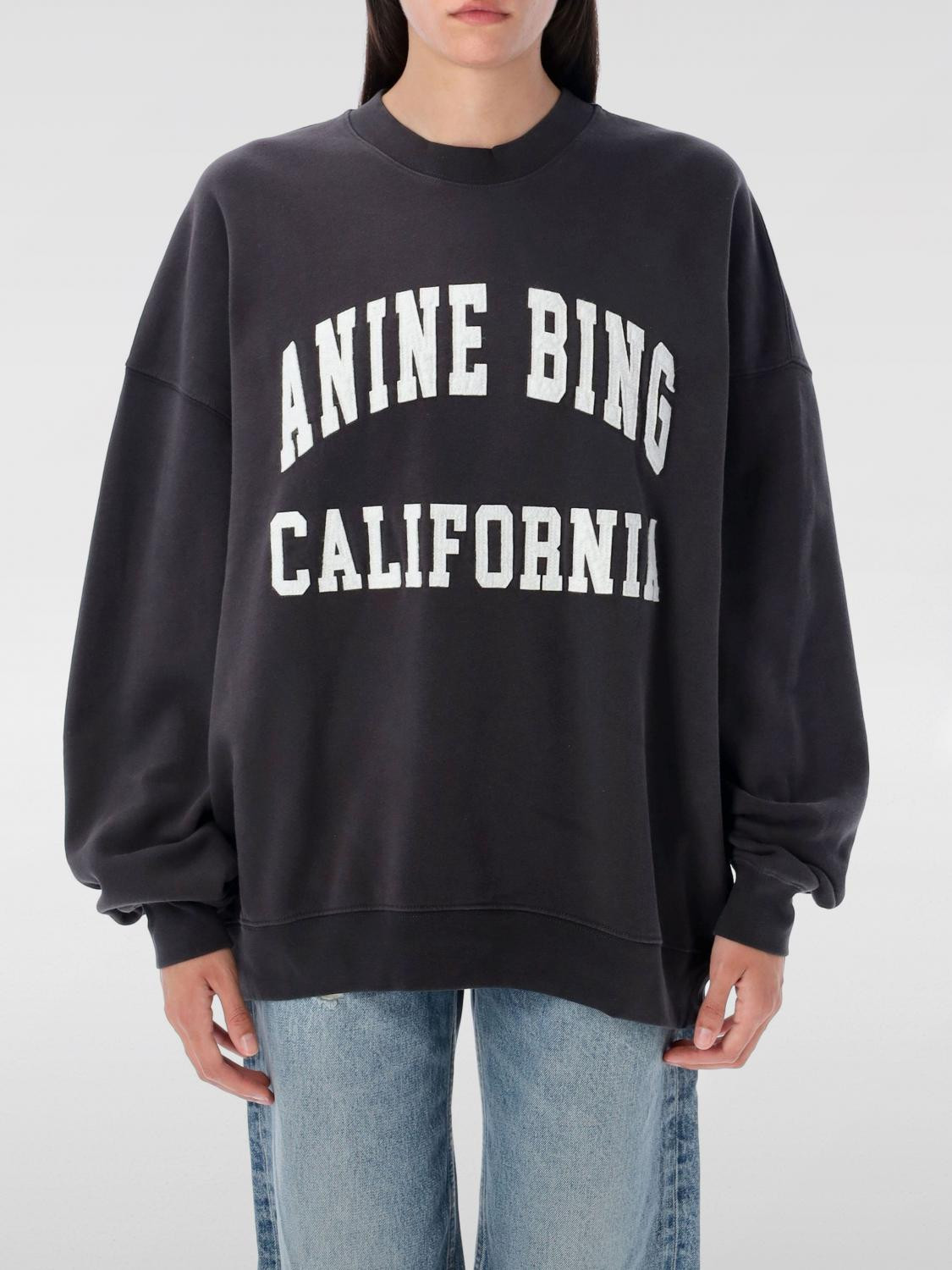 Sweatshirt ANINE BING Woman color Black | Giglio.com - Global Italian fashion boutique