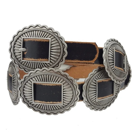 Western Genuine Distressed Leather Belt W. Packed Conchos | Etsy | Etsy (US)