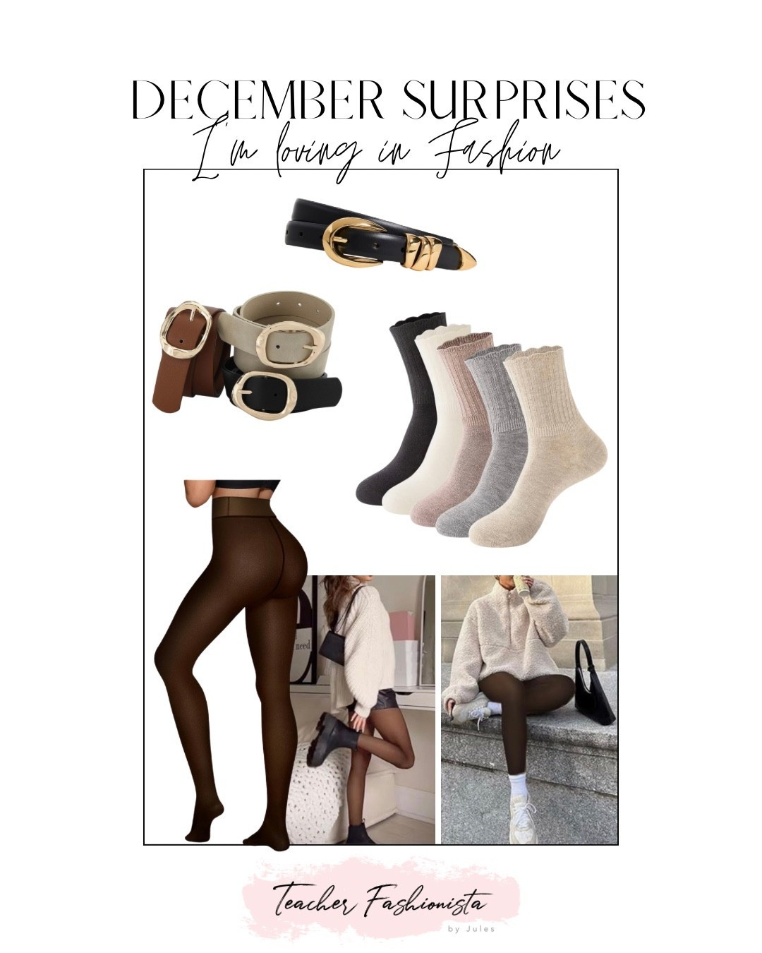 December favorites that surprised me:

Fleece-lined tights
An upgraded belt
Cashmere-blend socks 


#LTKFindsUnder50 #LTKGiftGuide #LTKOver40