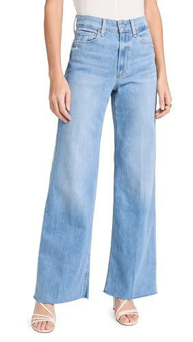 PAIGE Women's Anessa 31" Jeans with Raw Hem, Helena, Blue, 27 | Amazon (US)
