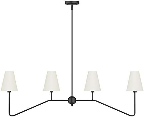 Electro bp;47"W 4-Light Linear Kitchen Island Lighting Fixture Classic Chandeliers Matt Black wit... | Amazon (US)