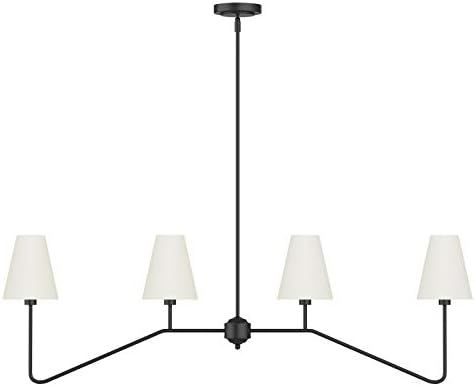 Electro bp;47"W 4-Light Linear Kitchen Island Lighting Fixture Classic Chandeliers Matt Black wit... | Amazon (US)
