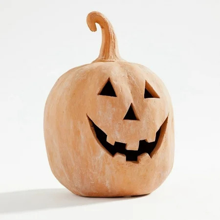 Pottery Barn Halloween Indoor Decor - Handmade Resin Terracotta Jack O' Lantern Pumpkin Outdoor Fall Porch Decor Farmhouse Cute Mantel Centerpiece | Walmart (US)